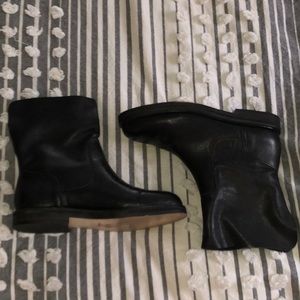 Kelsi Dagger Black Leather Mid Calf Boots
